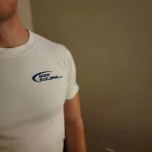 Small White BodyBuilding.com Tshirt